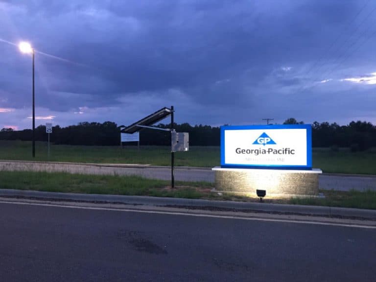 Georgia Pacific Plant sign night