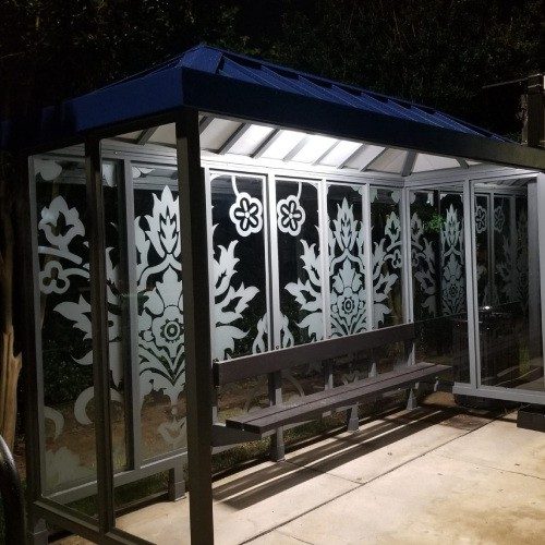 Suninone Solar Bus Shelter at night