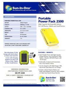 2500mAh Power Pack - Sun-In-One