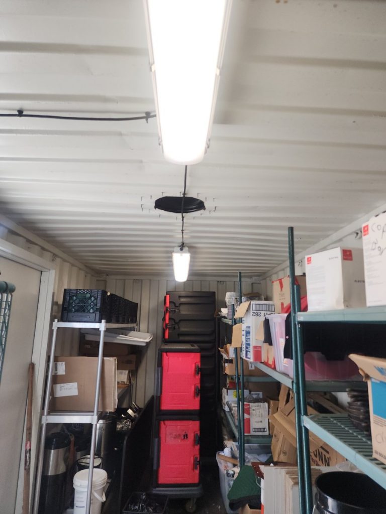 Solar shipping container lighting kit