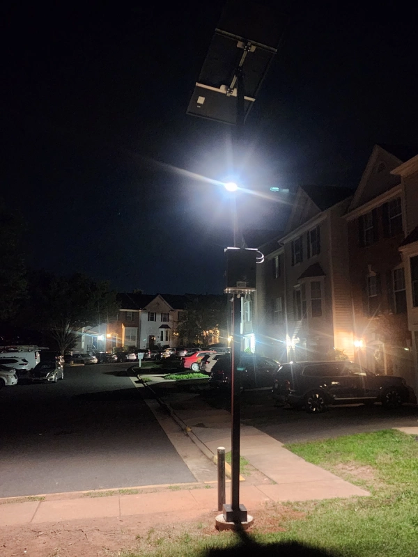 Solar street light night